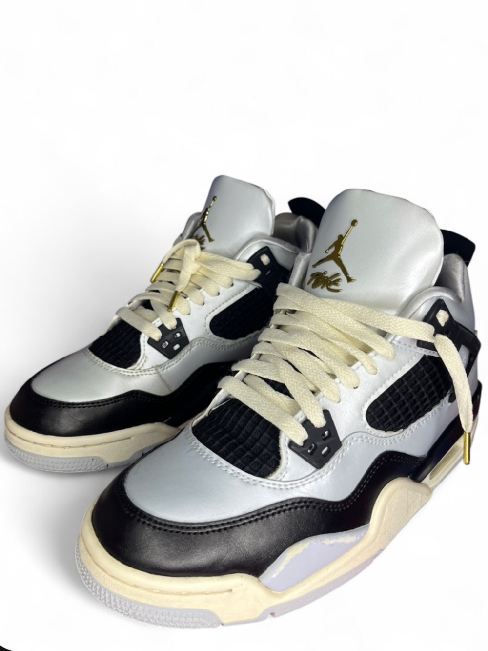 Nike Air Jordan 4 Retro GS Pure Platinum Gold Unisex Shoes Size 6.5 Y FZ8585-070
